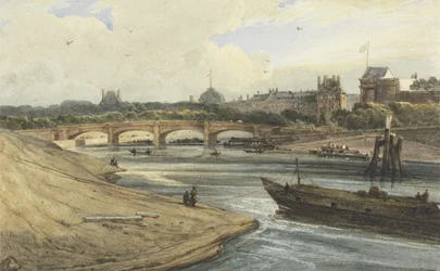 Pont de la Concorde und der Palais des Tuileries vom Cours la Reine, 1823